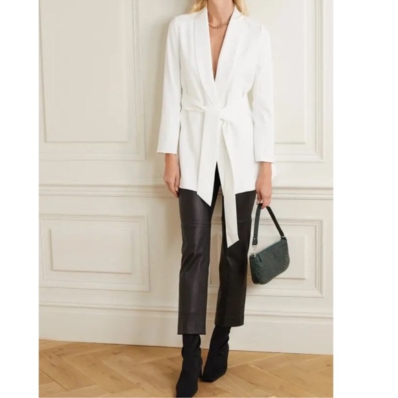 Alice + Olivia Jackets & Blazers - Alice + Olivia Wheaton Shawl Colllar Wrap Blazer in Off White